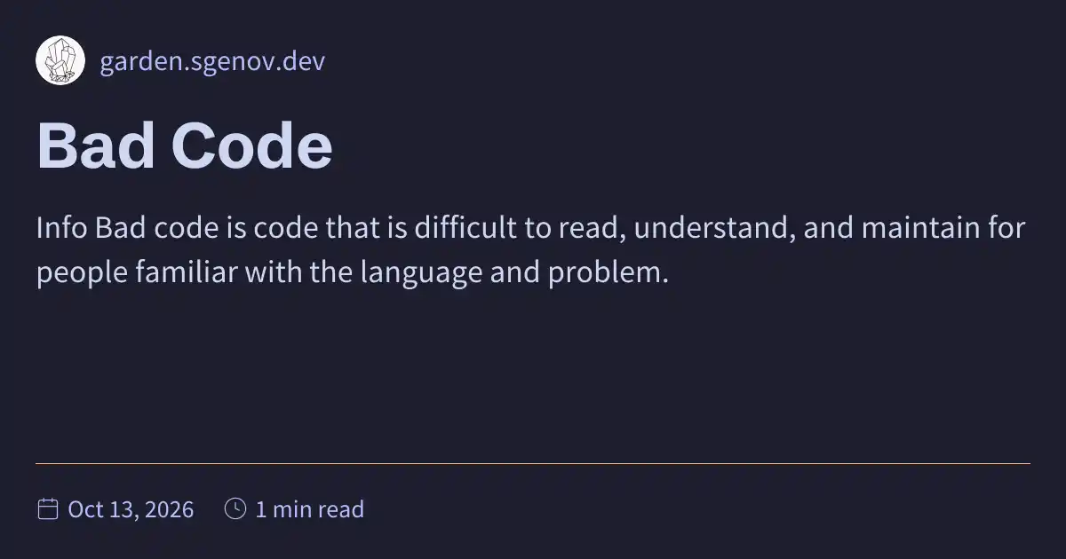 Bad Code